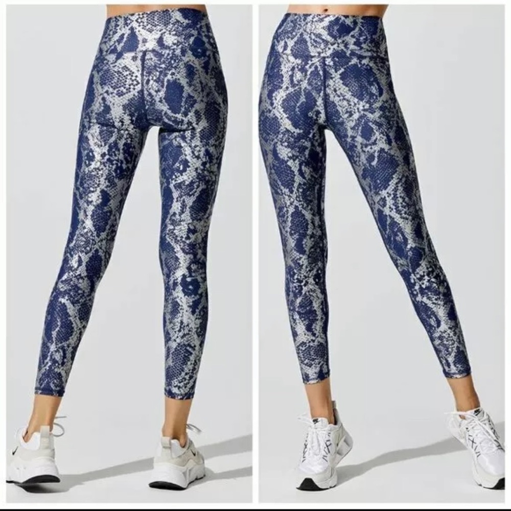 Carbon38 Metallic Snake High Rise Legging - Xs - image 1